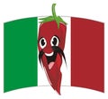 Happy chili pepper and flag