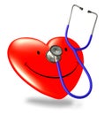 Happy red heart and stethoscope
