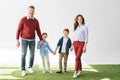 happy redhead family with two children Royalty Free Stock Photo