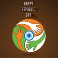 Happy republic day greeting design