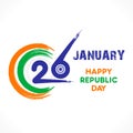 Happy republic day greeting design