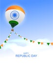 Happy republic day India greeting card air balloon Royalty Free Stock Photo