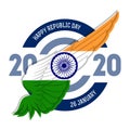 Happy Republic Day, 26th January. Greeting card