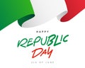 Happy Republic Day, 2th of June. The national holiday of Italy. The flag of Italy. Stylish lettering Royalty Free Stock Photo