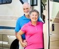 Happy Retired Couple with RV Royalty Free Stock Photo