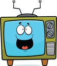 Happy Retro Cartoon Television Royalty Free Stock Photo