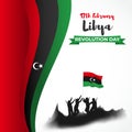 Happy revolution day Libya vector illustration