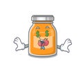 Happy rich apple jam cartoon character with Money eye