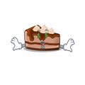 Happy rich chocolate cheesecake cartoon character with Money eye Royalty Free Stock Photo
