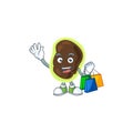 Happy rich firmicutes Caricature picture with shopping bags