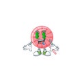 Happy rich pink round lollipop with Money eye cartoon character style