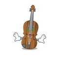 Happy rich violin with Money eye cartoon character style