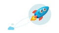 Happy Rocket Launch Space Adventure Icon, vector design Generative AI Royalty Free Stock Photo