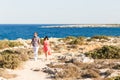 Happy romantic couple in love and having fun outdoor in summer day, beauty of nature, harmony concept Royalty Free Stock Photo