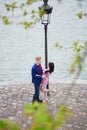 Happy romantic couple in Paris