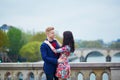 Happy romantic couple in Paris