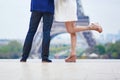 Happy romantic couple in Paris Royalty Free Stock Photo