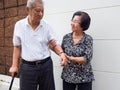 Happy romantic senior asian couple take care of each other. How long has it been.The Love has never been changed. Royalty Free Stock Photo