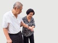 Happy romantic senior asian couple take care of each other. How long has it been.The Love has never been changed. Royalty Free Stock Photo