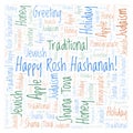 Happy Rosh Hashanah in a square shape word cloud.