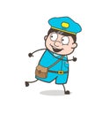 Happy Runner Postman Running Vector