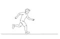 Happy running man. Continuous one line drawing. Royalty Free Stock Photo