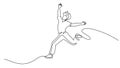 Happy running man. Continuous one line drawing Royalty Free Stock Photo