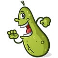 Happy Running Pickle Cartoon Character