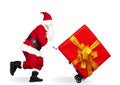 running Santa Claus with shopping cart trolley Royalty Free Stock Photo