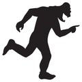 Happy Running Sasquatch in Silhouette