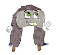 Happy russian fur hat cartoon