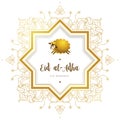 Happy sacrifice celebration Eid al-Adha card. Royalty Free Stock Photo