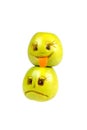 Happy and sad emoticons from apples. Feelings, attitudes