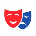 Happy and sad theatre mask icon Royalty Free Stock Photo