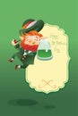 Happy Saint Patrick Day gratters Leprechaun Royalty Free Stock Photo