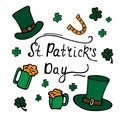 Happy Saint Patrick Day Lettering decoration. Patricks Day lettering vector design