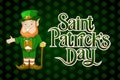 Happy Saint Patrick Day Lettering Irish holiday Vector postcard illustration Royalty Free Stock Photo