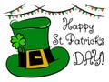 Happy Saint Patrick day shamrock hat isolated Royalty Free Stock Photo