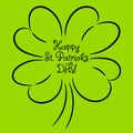 Happy Saint Patrick day shamrock isolated Royalty Free Stock Photo