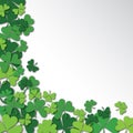 Happy Saint Patrick`s Day Background. Clover, shamrock isolated on white background.