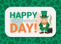 Happy Saint Patrick\'s Day card with leprechaun Royalty Free Stock Photo