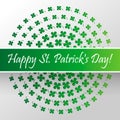 Happy Saint Patrick s Day celebration card with clover leaf. Paper cut