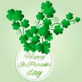 Happy saint patrick`s day, great design for any purposes. Decoration element. Invitation background. Vector banner. clover bouque