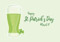 Happy Saint Patrick`s Day with green beer vector