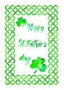 Happy Saint Patrick`s Day greeting card Royalty Free Stock Photo