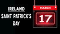 Happy Saint Patrick's Day Ireland, 17 March. World National Days Neon Text Effect on background Royalty Free Stock Photo