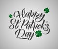 Happy Saint Patrick`s Day logotype. Hand lettering Irish vector design. Beer festival lettering typography icon. Saint Patricks