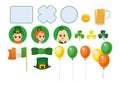 Happy Saint Patrick`s Day vector design elements set