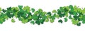 Happy Saint Patrick s day vector horizontal seamless pattern background with shamrock.