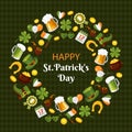 Happy Saint Patricks day flat vector banner template